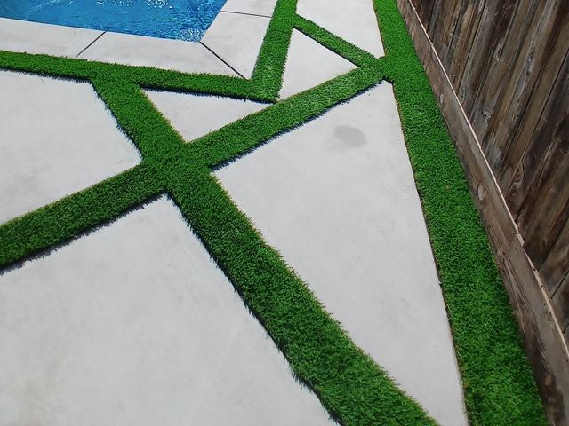 Paver Strip Turf artificial grass installed